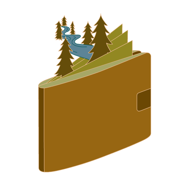 wallet containing a forest