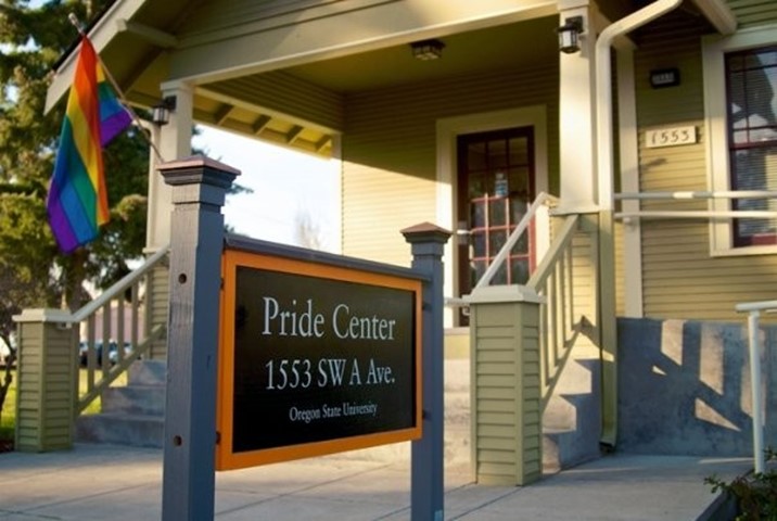 Pride Center at Oregon State University 1553 SW A Ave. Older tan house