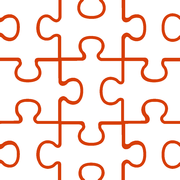 orange puzzle pieces