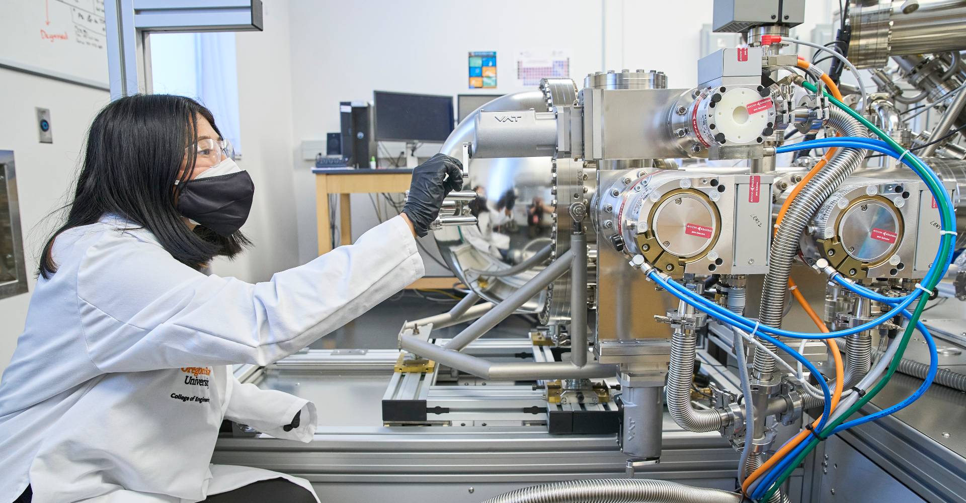 person working with scientific equipment