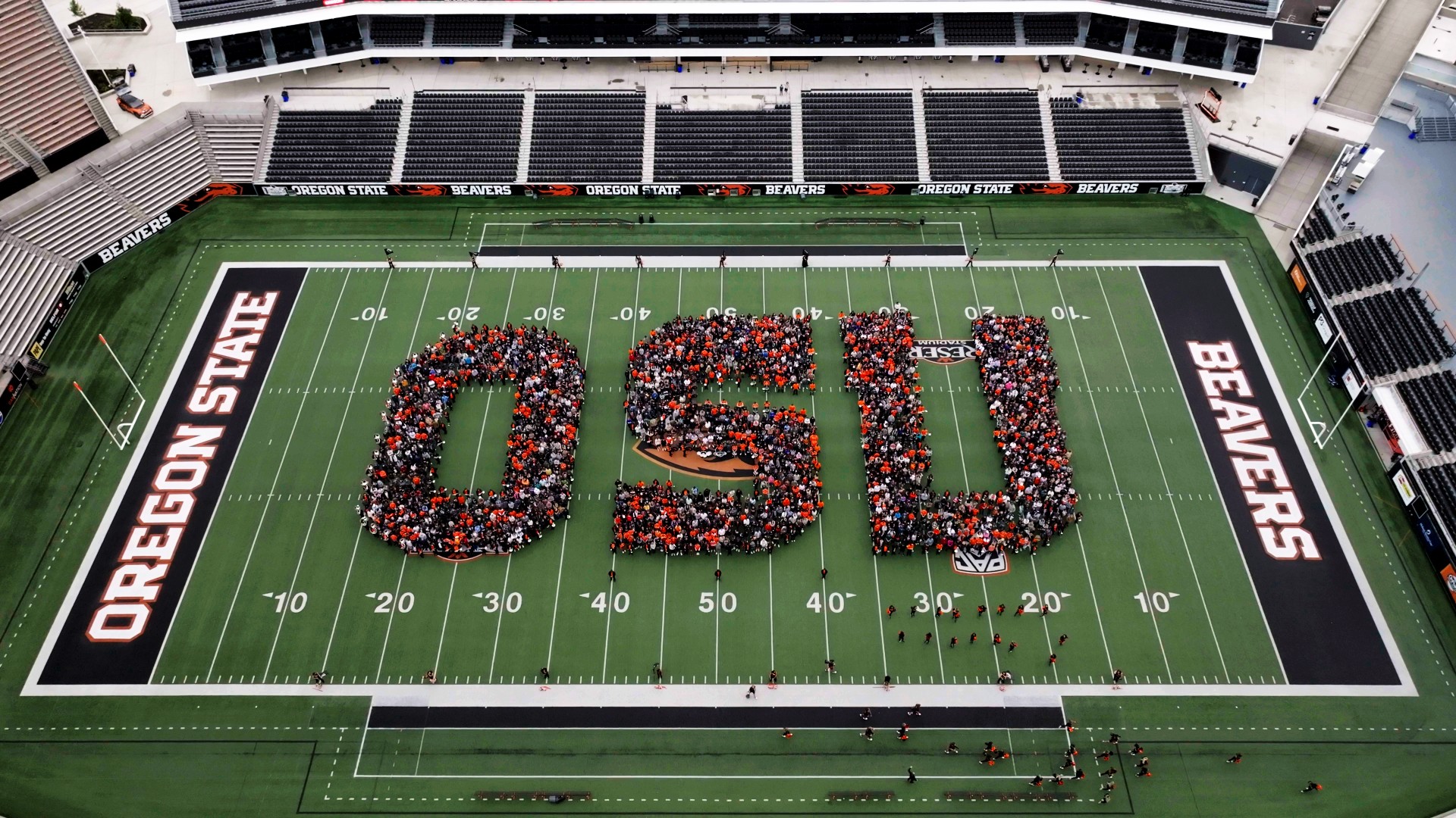 OSU Students on Reser Stadium field