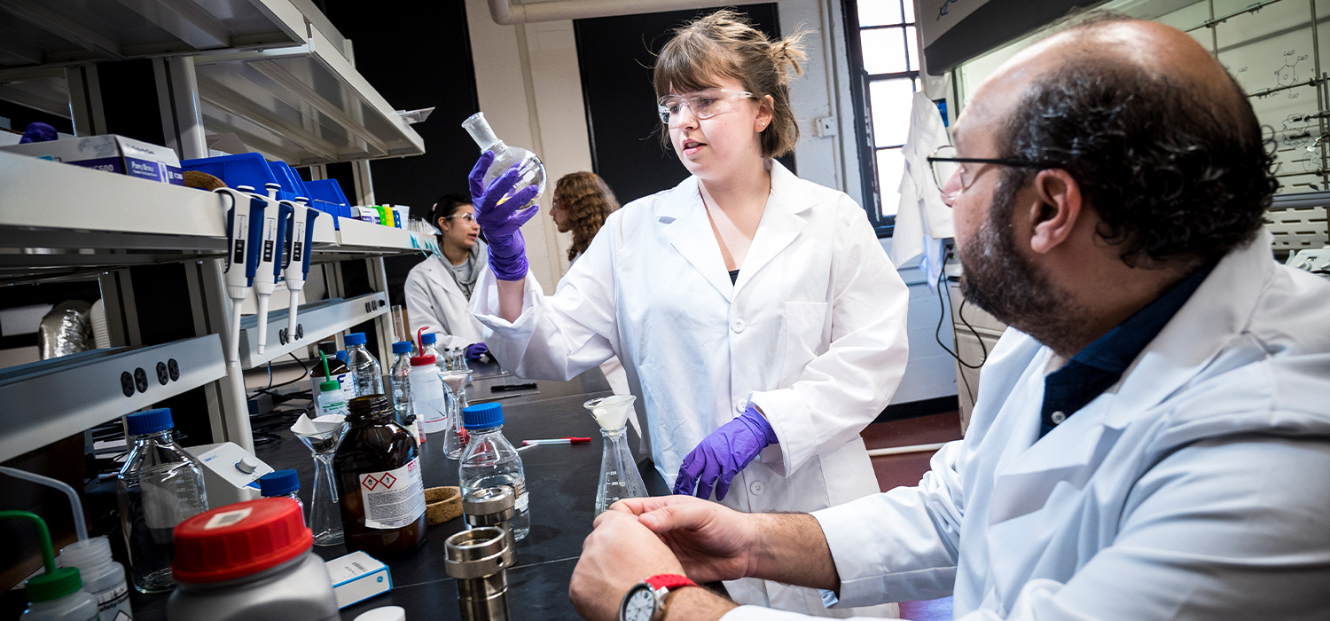 students working in a research lab