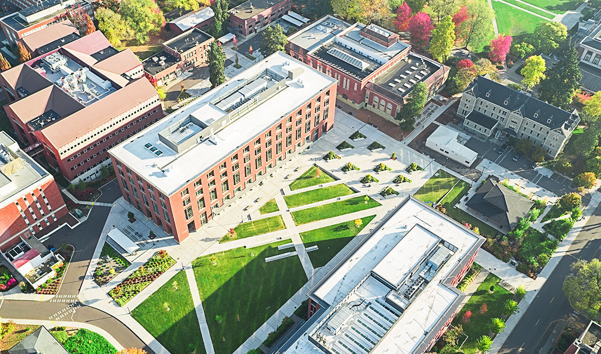 Aerial photo of Oregon State campus