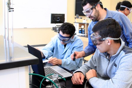 Instructor working with youth in STEM Academy